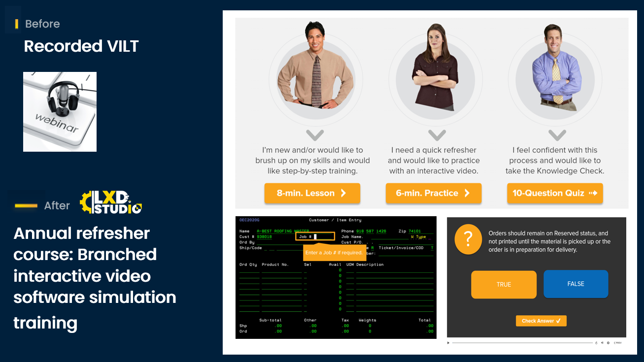 Interactive Software Simulation Video Training